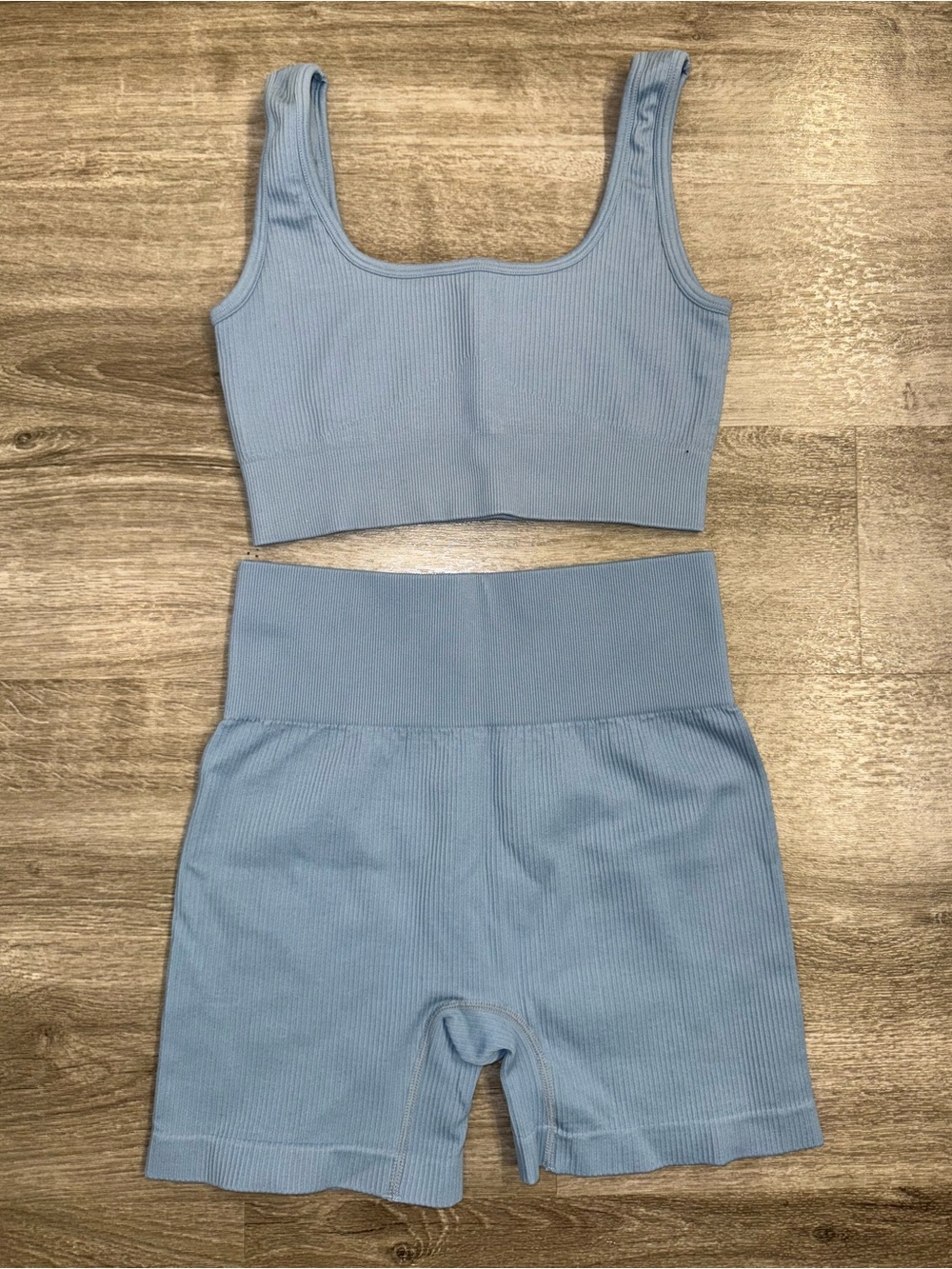 Blue Workout Set - Ribbed